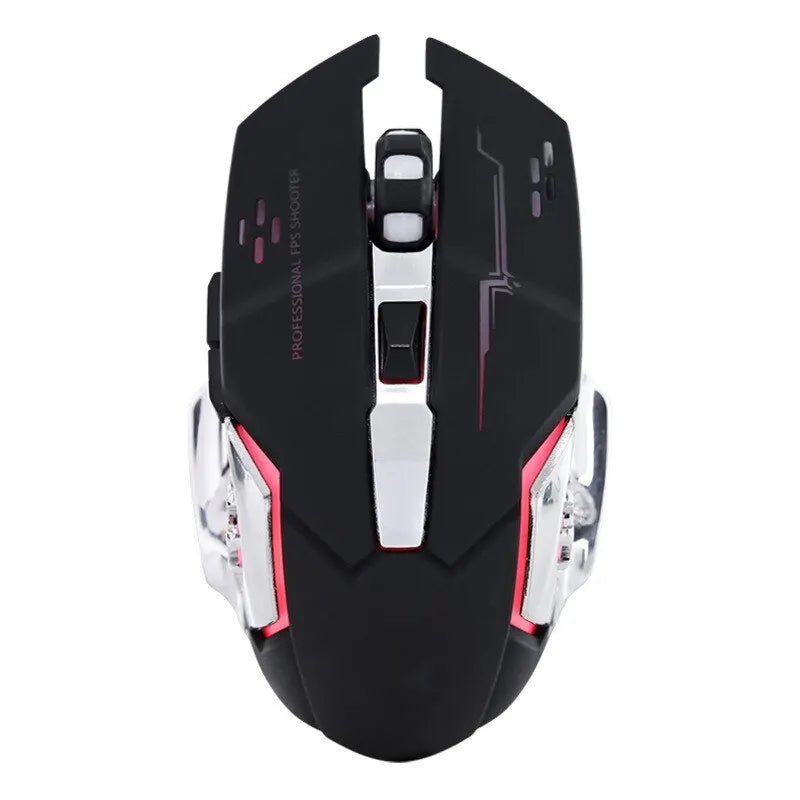 Wireless Rechargeable Gaming Mouse – Silent, Bluetooth/USB, Backlit, E-Sports