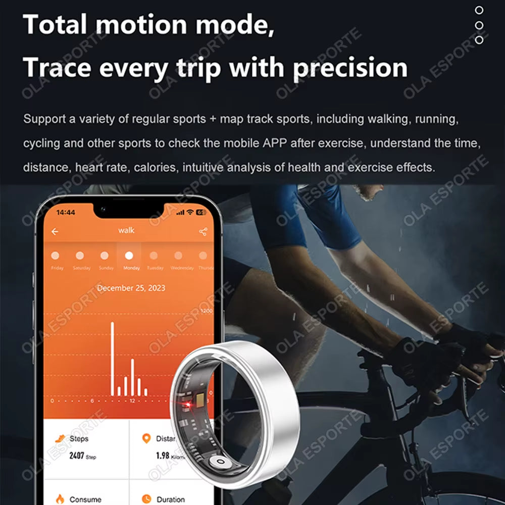 Smart Health Ring – Heart Rate, SpO₂, Multi-Sport, Waterproof
