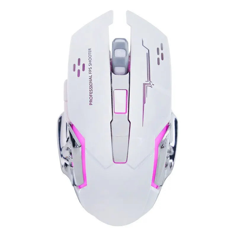 Wireless Rechargeable Gaming Mouse – Silent, Bluetooth/USB, Backlit, E-Sports