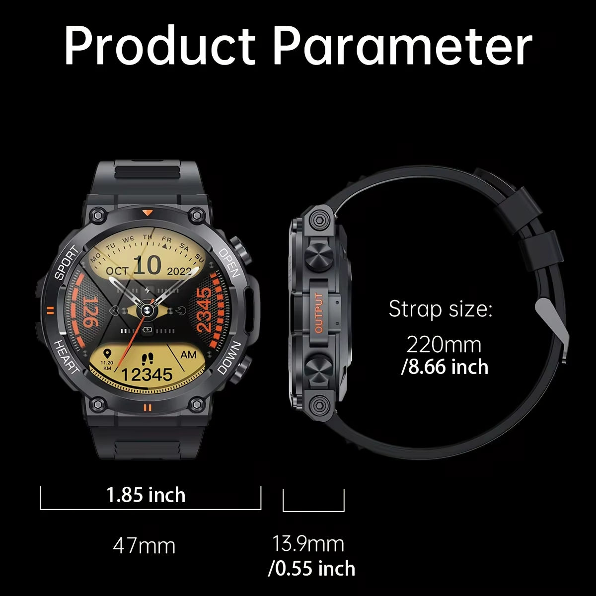 56Pro Men’s Smartwatch ⌚ | Heart Rate, Sports, HD Screen, Long Battery