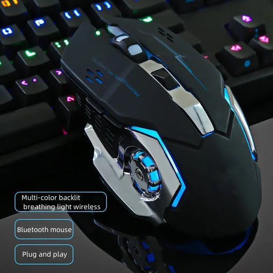 Wireless Rechargeable Gaming Mouse – Silent, Bluetooth/USB, Backlit, E-Sports
