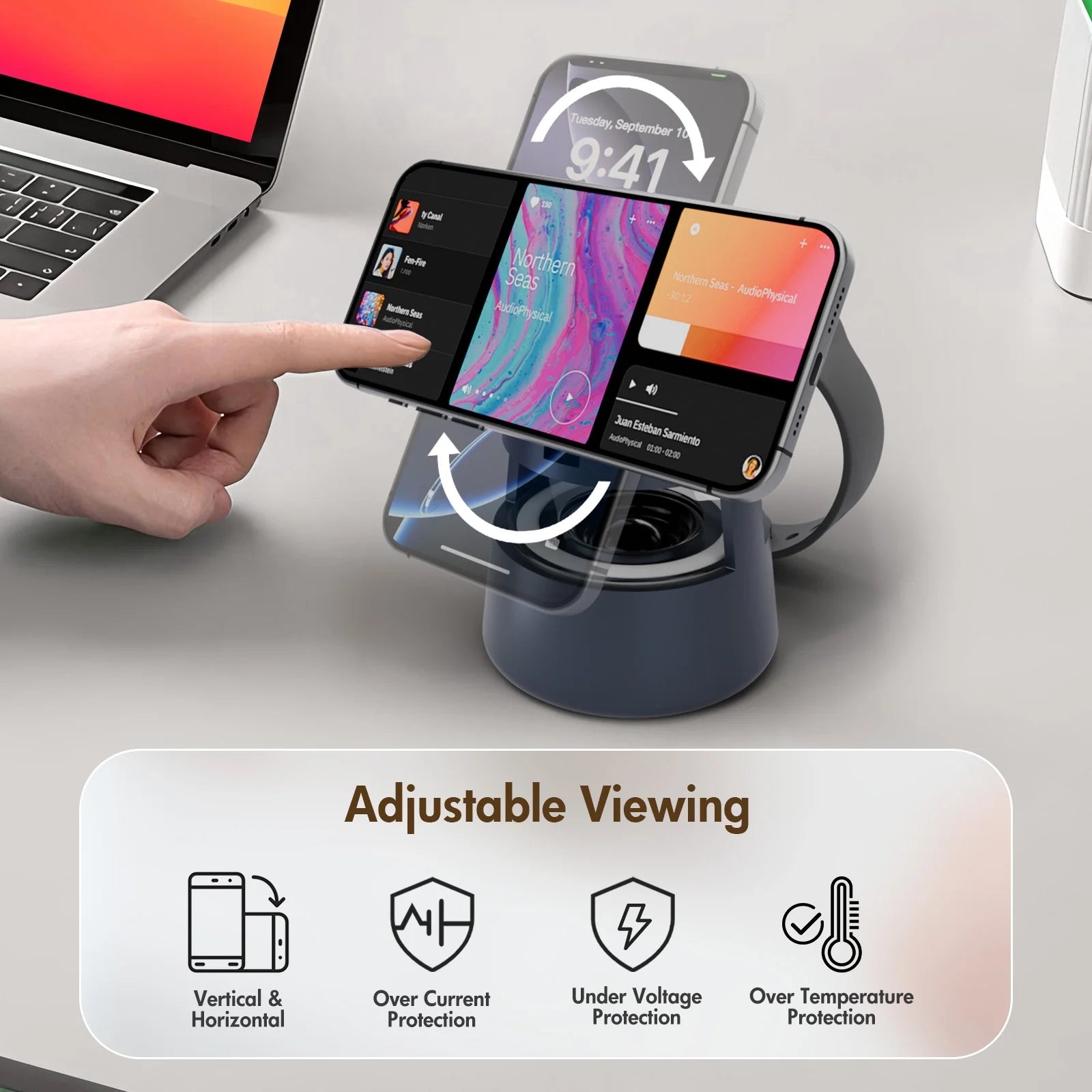 5-in-1 Wireless Charging Station – 15W Fast Charge for iPhone, AirPods & Apple Watch